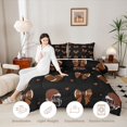 thumbnail image 3 of Erosebridal Football Print Bowknot Twin Comforter Sets 3-Piece for Teens,Boys Girls Sport Gamer Bedding Set,Black Reversible,Super Cozy Room Decor, 3 of 6