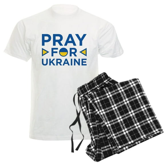 CafePress - Pray For Ukraine Men's Light Pajamas - Men's Light Loose Fit Cotton Pajama Set