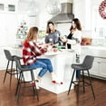 thumbnail image 3 of Dycanpo 30” Counter Height Bar Stools Set of 4, Modern Faux Leather, for Home Kitchen, Grey, 3 of 9