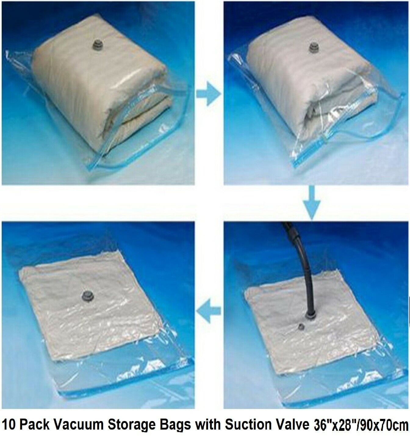 10 PACK LARGE Space Saver Storage Vacuum Seal Organizer Bags 90x70cm 36"x28"