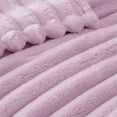 thumbnail image 4 of Exclusivo Mezcla Fleece Throw Blanket for Couch, Super Soft 3D Striped Jacquard Blanket, Lightweight Fuzzy Cozy Blankets, Light Purple, 50"x60", 4 of 8