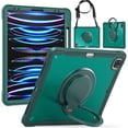 thumbnail image 2 of XYX For iPad Pro 12.9 inch Case 6th/5th/4th/3rd Generation, 360 Rotating Hand Grip, Shoulder Strap, Heavy Duty Drop Protection, Green, 2 of 7