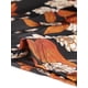 thumbnail image 5 of Pijamas de satén para mujer INSPIRE CHIC, ropa de dormir de manga larga con pantalones, conjuntos de lounge con botones y estampado floral, talla XS, negro, 5 of 5