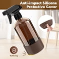 thumbnail image 3 of Tarvako 2 Pack Glass Spray Bottle with Silicone Sleeve Protection, 16 oz Refillable Containers with Adjustable Spray Nozzles, Reusable Mist Spray Bottle for Hair, Cleaning Solutions, Plants, Pets, 3 of 7