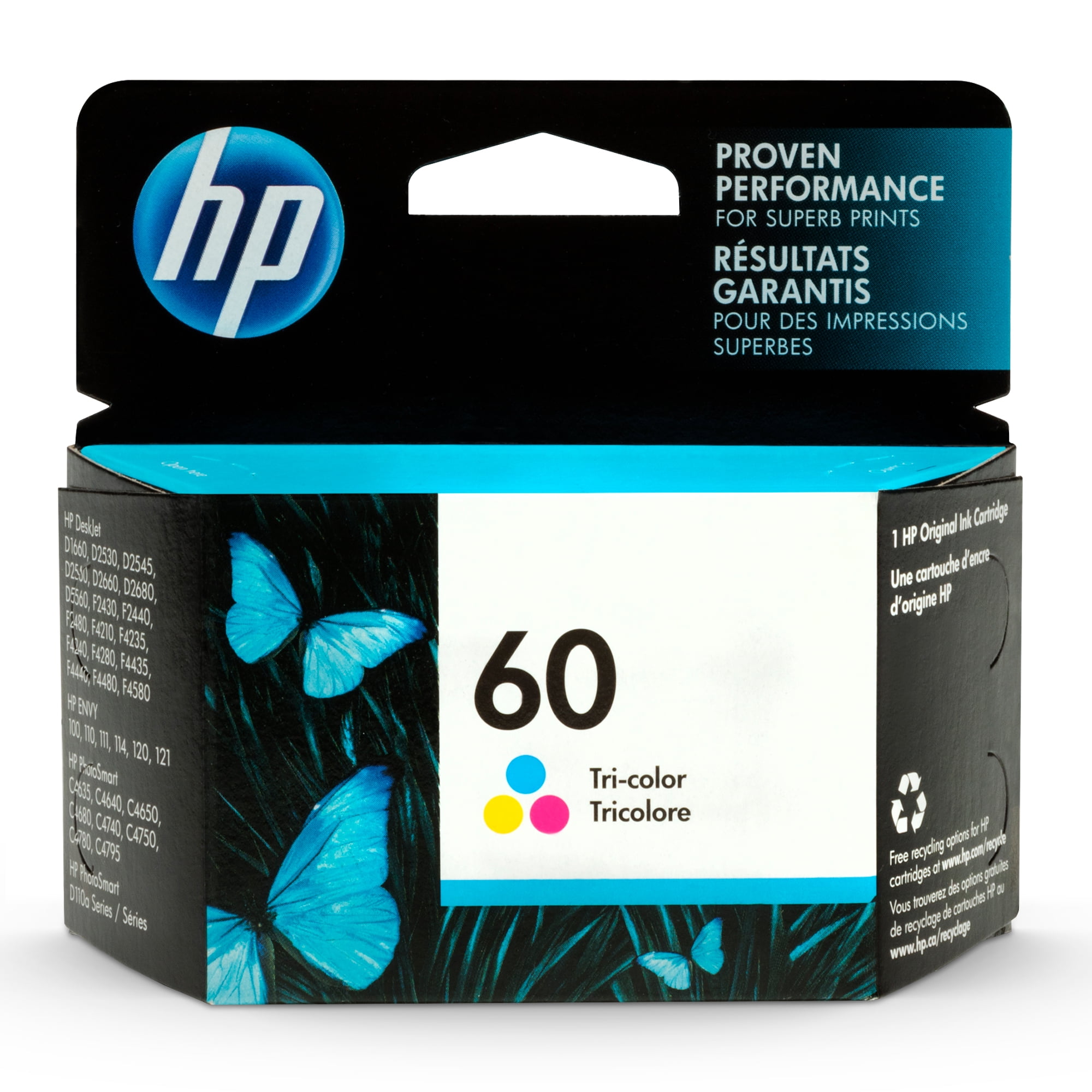 HP 60 Tri-Color Ink Cartridge (CC643WN) - Walmart.com