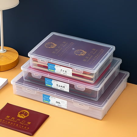 

Wirlsweal A4/A5 Documents Storage Case Buckle Design Dust-proof PP Wide Application File Paper Storage Case Office Supplies