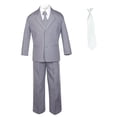 thumbnail image 2 of 6pc Baby Toddler Boy Teen Formal Party Medium Gray Suit w/ Satin Necktie Sm-20, 2 of 3