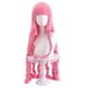 thumbnail image 1 of Peluca para cosplay de anime, rosa, larga, rizada, con trenzas y flequillo, 90 cm, 1 of 3