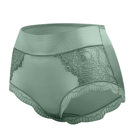 uublik Womens Panties Seamless Boxer Briefs Full Coverage Soft Stretch Boxer Shorts Lace Underwear for Women Green