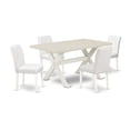 thumbnail image 6 of East West Furniture X026AB264-5 5-Piece Fashionable kitchen table set an Outstanding Linen White rectangular Table Top and 4 Wonderful Pu Leather Parson Dining Room Chairs with Stylish Chair Back,..., 6 of 10
