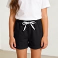 thumbnail image 2 of Akafmk Kids Cotton Loungwear Shorts Solid Color Soft Comfortable Loose Fitting Sleepwear Short Pants (Toddler Girl's or Girl's),Sizes 2-3 Years, 2 of 5