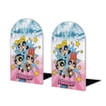 thumbnail image 1 of Las Chicas Superpoderosas Sujetalibros decorativos temáticos, tope para estantería con base antideslizante, uso dual para hogar y oficina - 2 piezas, 1 of 6