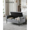 thumbnail image 2 of SONGMICS Storage Bench with Armrests Ottoman with Storage Storage Ottoman Bench for Bedroom Living Room Entryway Dove Gray, 2 of 7