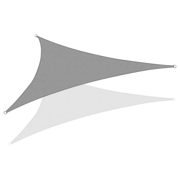 Triangle Sun Shade Sail 20 x 20 x 20 Ft UV Block Fabric - Grey