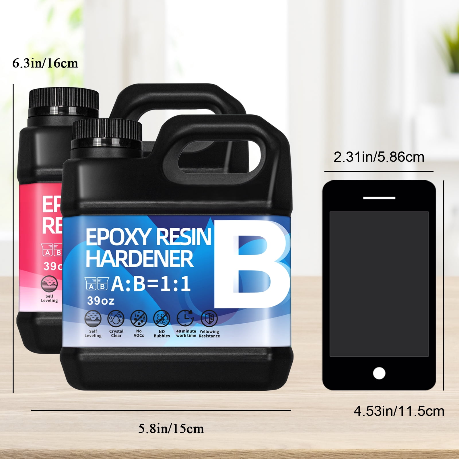 Epoxy Resin Kit 78OZ，Newly Formulated Crystal Clear Epoxy Resin, Strong, Bubble-Free, Anti-Yellowing Art Resin That, Suitable for Casting, DIY, Molds, Jewelry, Easy to Mix 1:1 Ratio