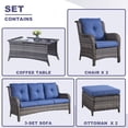 thumbnail image 3 of POCASSY 6 Piece Rattan Sofa Seating Group with Cushions, 3 of 8