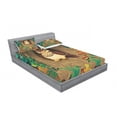 thumbnail image 3 of Owl Bedding Set with Sheet & Covers, Old Wise Nanny Grandma Owl in the Chestnut Tree Hallow Looking Through Sage Character, Printed Bedroom Decor 2 Shams, 4 Sizes, Multicolor, by Ambesonne, 3 of 3