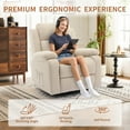 thumbnail image 3 of Lnsenfin Massage Swivel Rocker Recliner Chair Linen for Living Room,Beige, 3 of 6