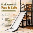 thumbnail image 6 of DTTRA Twin over Full Playhouse Metal Bunk Bed with Slide, Ladder, LED Light & Storage Cabinet, Black, 6 of 9