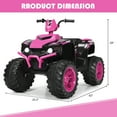 thumbnail image 2 of Costway 12V Kids 4-Wheeler ATV Quad Ride On Car w/ LED Lights Music  USB Pink, 2 of 10