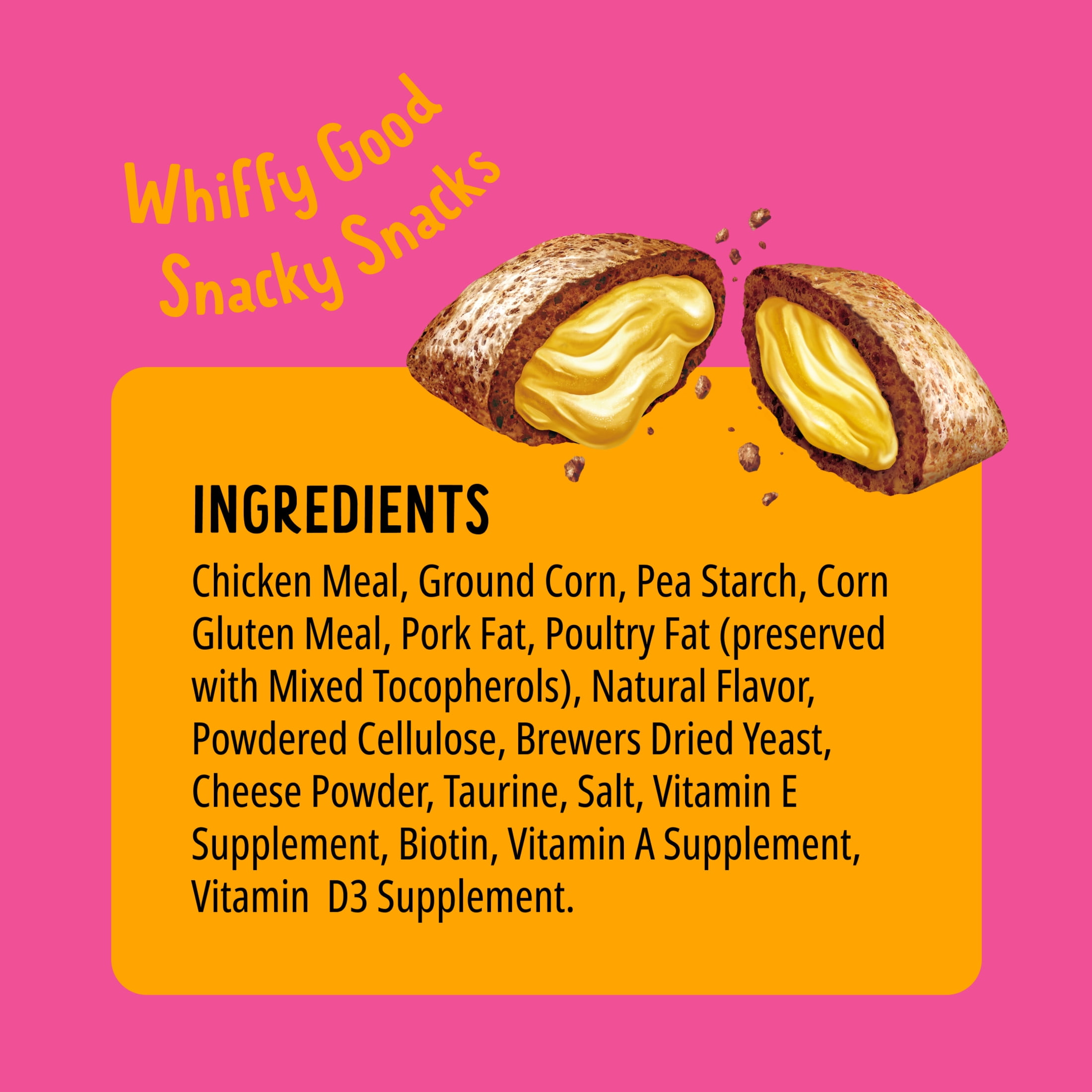 Bonkers Bites Paw Lickin' Chicken Flavour Dry Crunchy & Soft Treats for Cats, 85g Bag