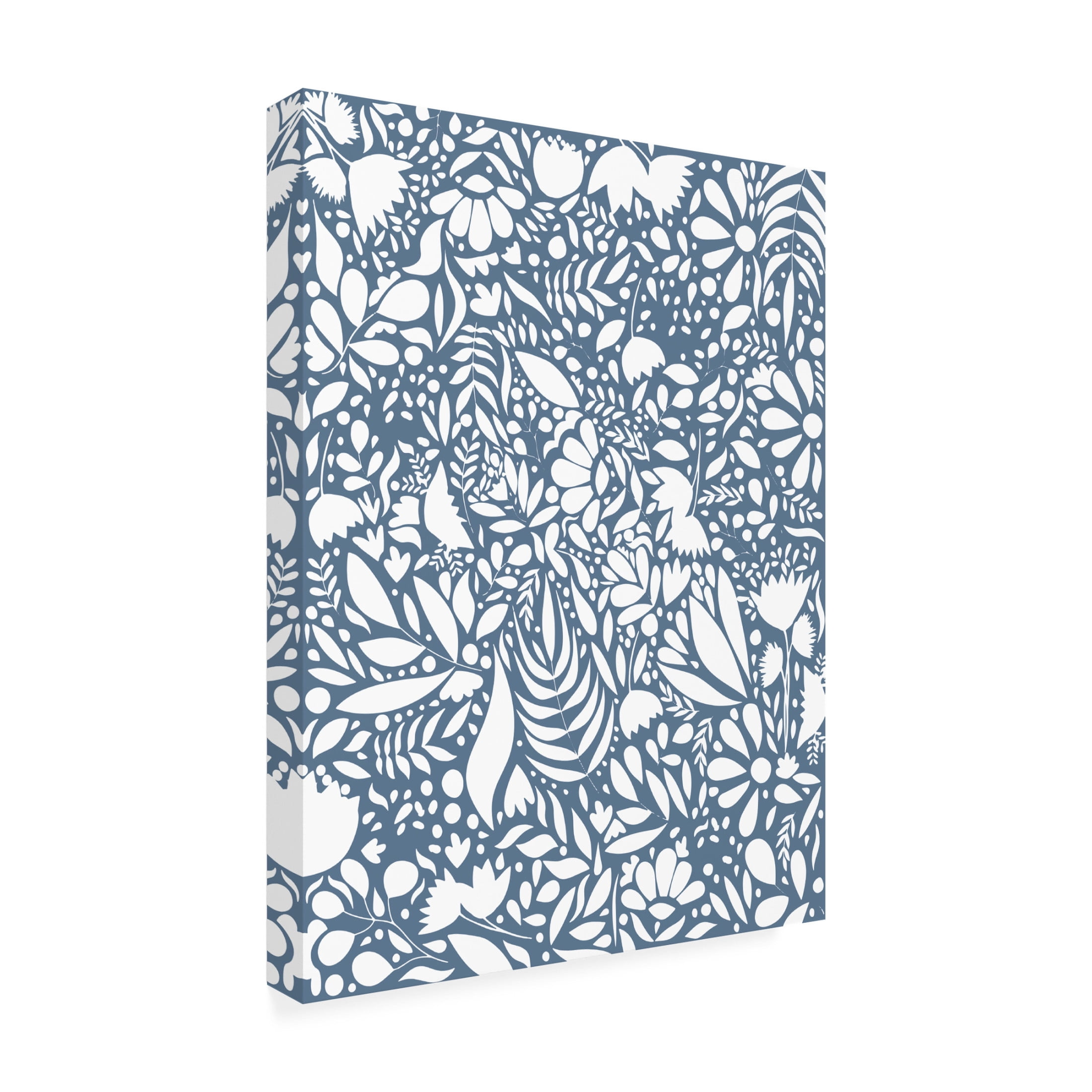 Trademark Fine Art Sarah Manovski  Scandi blue white pattern 1 Canvas Wall Art