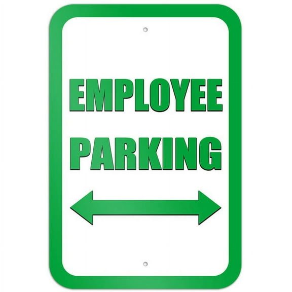 Employee Parking Double Arrow Green Sign