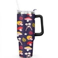 thumbnail image 2 of Mushroom 40 Oz Tumbler with Handle Lid and Straw, Stainless Steel Double Walled Vacuum Insulated Cup, Cute Anniversary Wedding Birthday Gifts Tumbler for Women Men Friends Outdoor Indoor, 2 of 7
