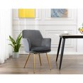 thumbnail image 3 of Porthos Home  Gemma Velvet and Goldtone Metal Accent Chair Grey, 3 of 5
