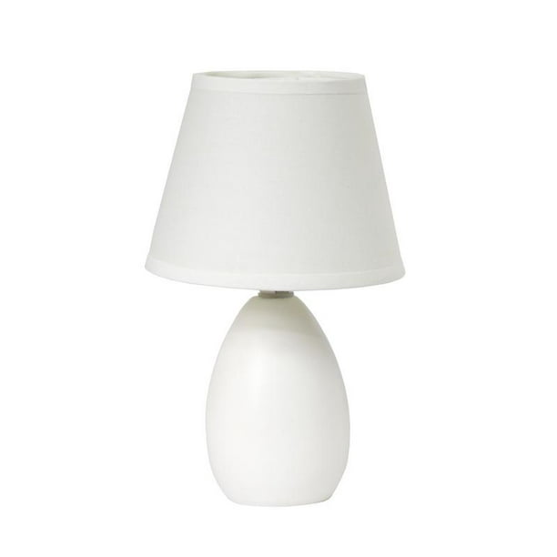 Simple Designs Cream Mini Egg Oval, Simple Designs Mini Egg Oval Ceramic Table Lamp