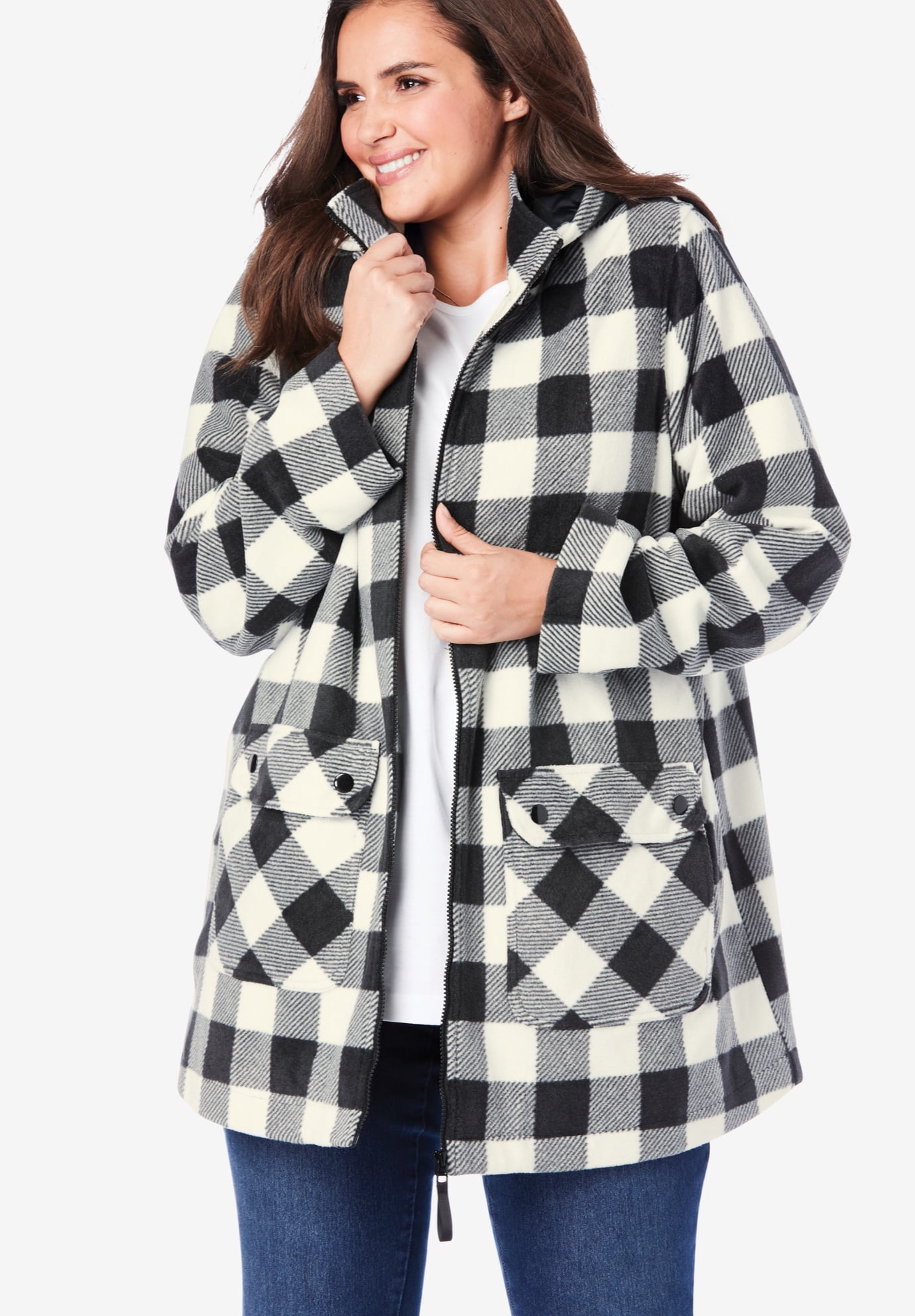Plus Size Hooded Fleece Coat - image 2