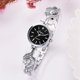 thumbnail image 2 of Reloj de pulsera de cuarzo con decoración de diamantes de imitación para mujer de aleación de moda (plata + negro), 2 of 2