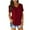 Wine, variant on Giftesty Womens Tops Plus Size Women Fashion Solid Color V-Neck Short Sleeve T-Shirt Blouse Tops