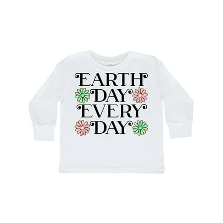

Inktastic Earth Day Every Day- watercolor flowers Gift Toddler Boy or Toddler Girl Long Sleeve T-Shirt