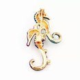 thumbnail image 2 of QQTDFG New Multi-Color Crystal Enamel Rhinestones Sea Horse Seahorse Animal Brooch Pin-Blue & Purple, 2 of 2