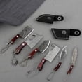 thumbnail image 4 of Damascus Pocket Knife Set Mini Chef Knife with Sheath, Tiny Knife EDC Knives Small Knife Cleaver, Package Opener, Box Cutter Bottle Opener Keychain Tiny Things with Pocket Knife Sharpener - Set of 7, 4 of 5