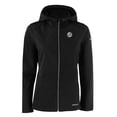 thumbnail image 2 of Women's Cutter & Buck Black New York Yankees Evoke Eco Softshell Recycled Full-Zip Hoodie Jacket, 2 of 3