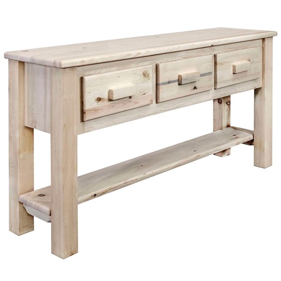 Homestead Collection Console Table w/ 3 Drawers, Ready to Finish