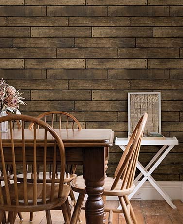 Nailhead Wood Plank Prepasted Wallpaper-Tobacco - Walmart.com