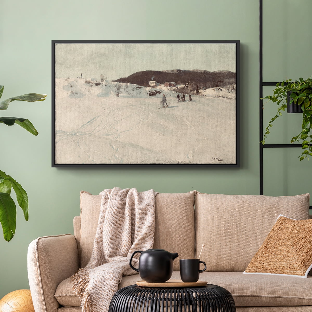 Vintage Landscape-CCLXXVI By Wexford Home Framed in Black Wood Gallery Wrapped Canvas 25 in. x 37 in.