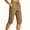 D_ Khaki, variant on PWPSG Womens High Waist Denim Bermuda Shorts, Wide Leg Cut with Frayed Hem, Washed Vintage Fabric for Street Style Outfits Blue XL