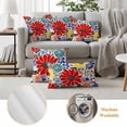 thumbnail image 6 of Pack of 2 Outdoor Pillow Covers 24x24 Inch Waterproof Spring Floral Throw Pillow Covers,Decorative Couch Pillow Case Sham Watercolor Botanical Flowers Summer Patio Garden Pillowcases Cushion Covers, 6 of 8