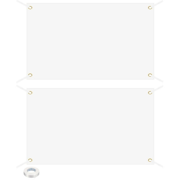 Uxcell Large White Blank Banner and Signs 3 x 5 Feet, 2 Set Sublimation Banners
