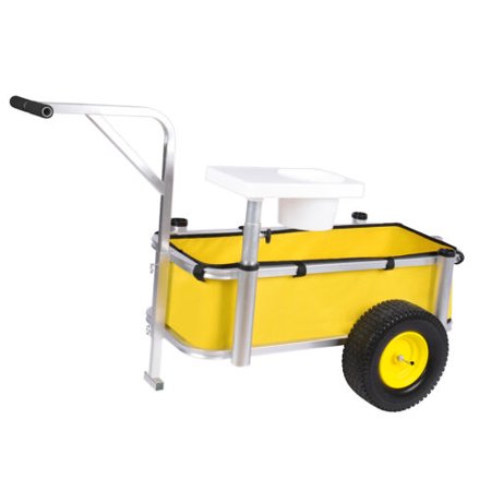 Fishing Trolley Cart Solid PU Wheel Folding Barrow Cart with Detachable Bag New