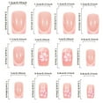 thumbnail image 5 of SDOHIG Press on Nails, Fake Nails, Reusable Artificial Nails, Pinks French Nail Tips White Flowers Short Square Nail Wear Nail Patches Nail Square Nail Tips 24PCS, 5 of 5
