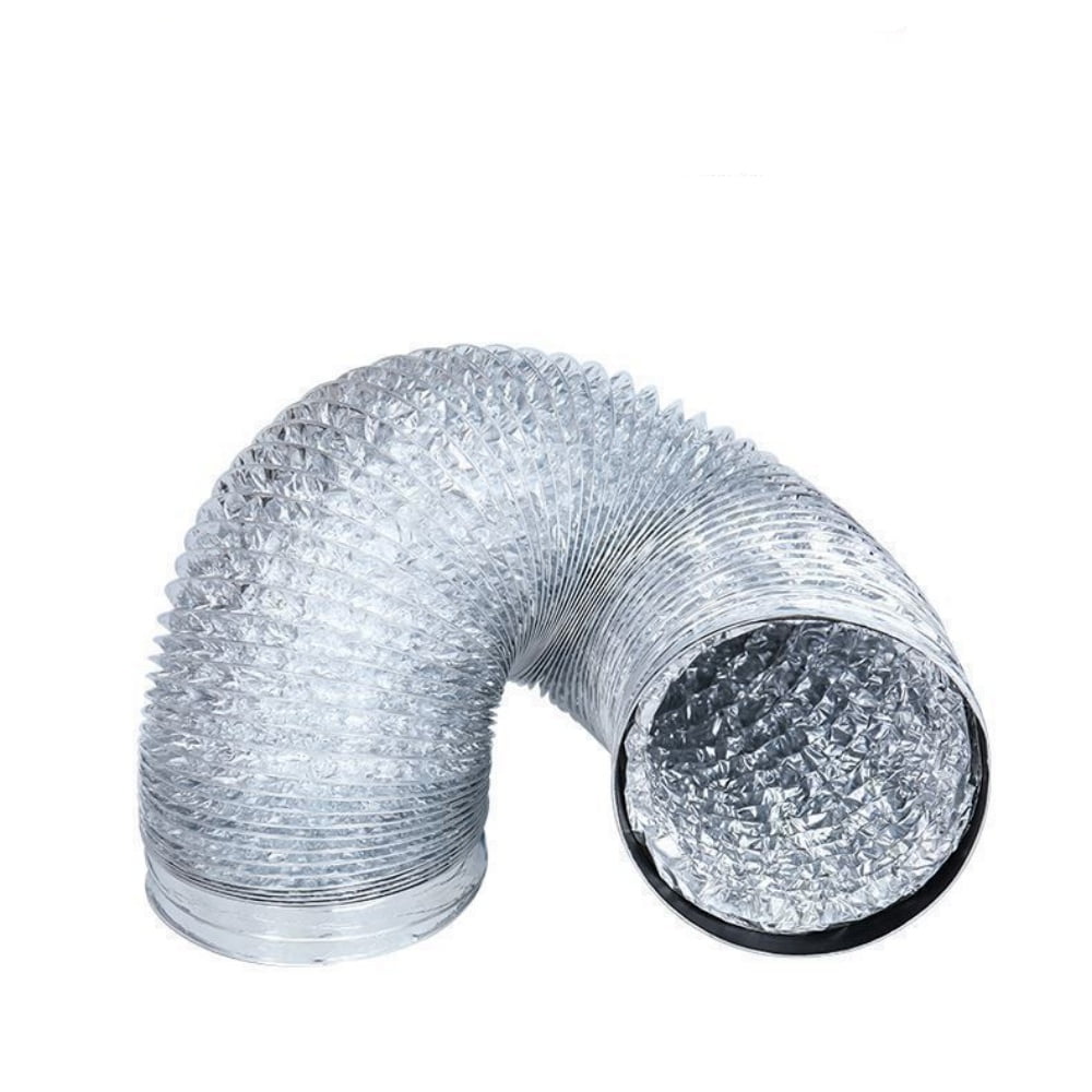 Dryer Vent Hose, 4 Inch x 5 Feet Non-Insulated Aluminum Foil Ducting for Clothes Dryer, Grow Tent, Exhaust Fan, Silver