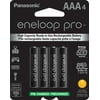 Panasonic Eneloop Pro BK-4HCCA4BA Nickel Metal Hydride AAA High-Capacity Rechargeable Batteries, 4-Battery Pack