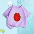 thumbnail image 2 of QUDDERR 3-14T Kids TShirts Cotton Summer Crewneck Tees Little Big Girls T Shirts Short Sleeve Tees 3-14T Sequin Pullover Tops Teen Girls Cartoon Casual Tops, 2 of 8