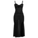 thumbnail image 1 of VISgogo Vestido largo ahuecado para mujer, sin mangas, de color sólido, de corte bajo, fruncido, de una pieza, vestido ajustado sin espalda con abertura alta VISgogo moda, 1 of 9