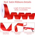 thumbnail image 2 of Minzimin Satin Ribbon, 1 Inch x 50 Yards, Polyester Ribbon, Easy To Cut,  Gift Wrapping, Summer Wedding, Floral Bouquets, Hair Bows, Crafts, Christmas Home Decor, 2 of 6